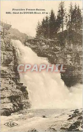 Cartes postales Saut du Doubs (Haut 27m) Frontiere Franco Suisse
