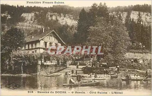 Ansichtskarte AK Bassins du Doubs 4e Bassin Cote Suisse l'Hotel Frontiere Franco Suisse