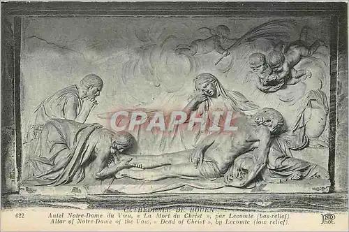 Ansichtskarte AK Cathedrale de Rouen Autel Notre Dame du Voeu la Mort du Christ par Lecomte (Bas Relief)