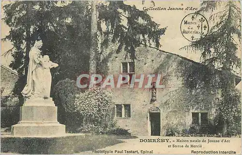 Cartes postales Domremy Maison Natale de Jeanne d'Arc et Statue de Mercie