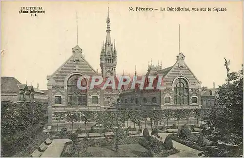 Cartes postales Fecamp la Benedictine vue sur le Square le Littoral (Seine Inferieure)