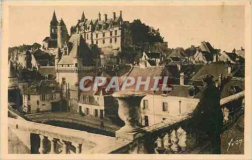 Cartes postales Loches (Indre et Loire) le Chateau Royal et la Porte des Cordeliers