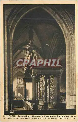 Ansichtskarte AK Paris Eglise Saint Germain l'Auxerrois Banc d'Oeuvre de la Famille Royale (Ch Lebrun et Cl Perra