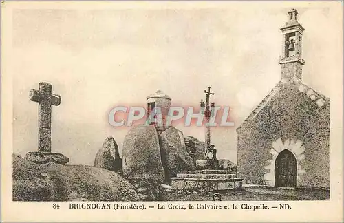 Cartes postales Brignogan (Finistere) la Croix le Calvaire et la Chapelle