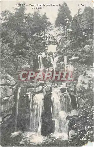 Cartes postales Rennes passerelle de la grande cascade du thubor