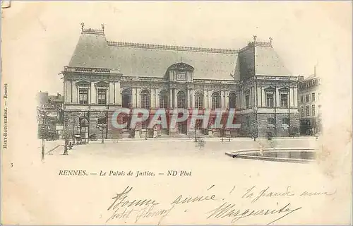 Ansichtskarte AK Rennes le palais de justice nd phot (carte 1900)