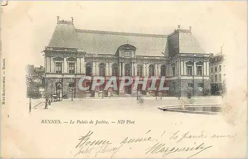 Cartes postales Rennes le palais de justice nd phot (carte 1900)