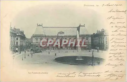 Ansichtskarte AK Rennes le palais de justice (carte 1900)