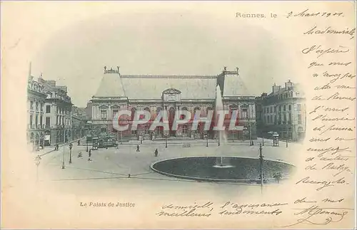 Cartes postales Rennes le palais de justice (carte 1900)