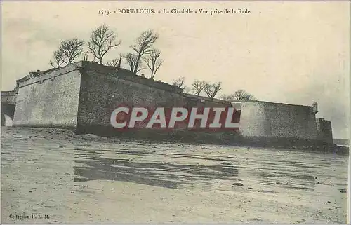 Cartes postales 1523 port louis la citadelle vue prise de la rade