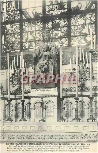 Cartes postales Notre dame des miracles dans l eglise de st sauveur de rennes