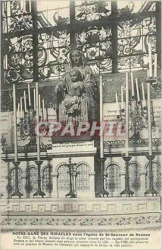 Cartes postales Notre dame des miracles dans l eglise de st sauveur de rennes