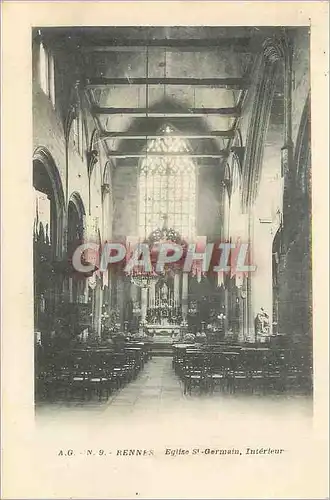 Cartes postales A g n 9 rennes eglise st germain interieur