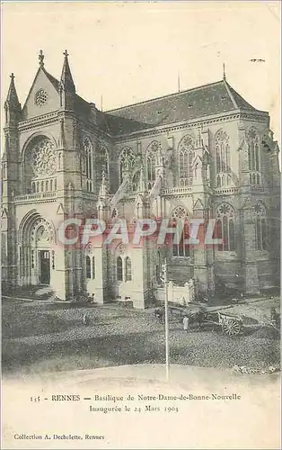 Cartes postales 135 rennes basilique de notre dame de bonne nouvelle inauguree le 24 mars 1904