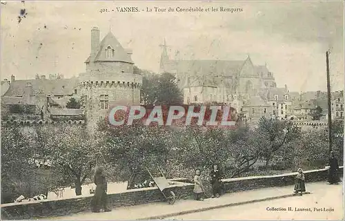 Cartes postales 401 vannes la tour du connetable et les remparts