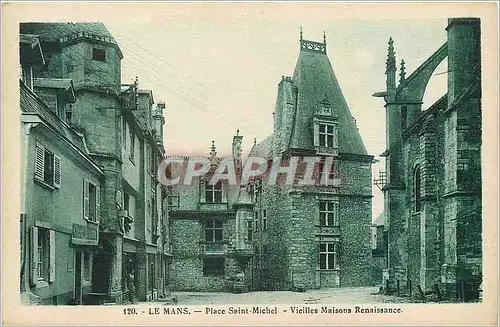 Cartes postales 120 le mans place saint michel vielles maisons renaissance