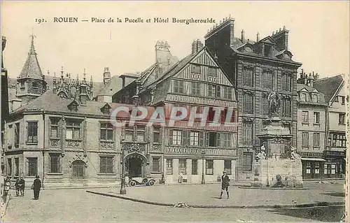 Ansichtskarte AK 191 rouen place de la pucelle et hotel bourgtheroulde