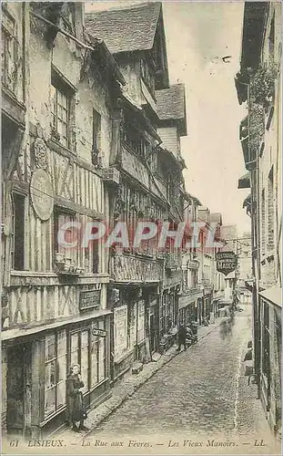 Cartes postales 64 lisieux la rue aux fevres les vieux manoir
