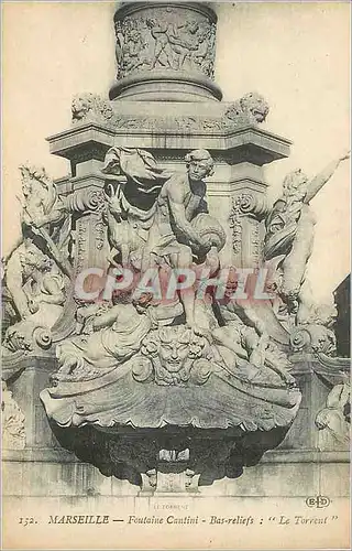 Ansichtskarte AK 152 marseille foutaine cantini bas reliefs le torrent