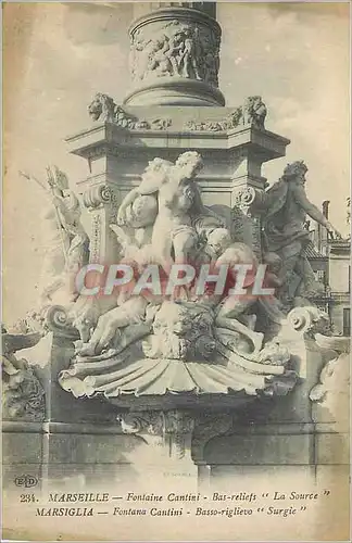 Ansichtskarte AK 234 marseille fontaine cantini bas reliefs la source