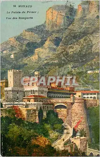 Cartes postales 18 monaco le palais du prince vue des remparts