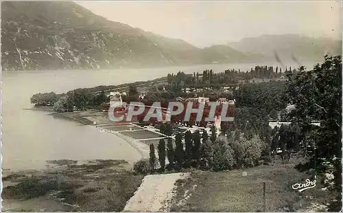 Cartes postales moderne Les belles alpes francaises aix les bains 10 vue panoramique sur la plage et le lac du bourget
