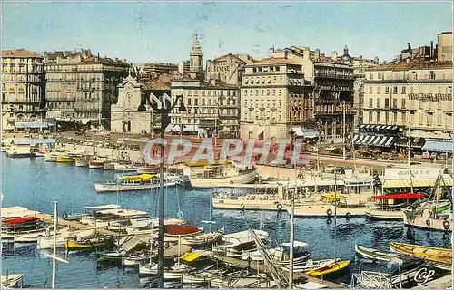 Cartes postales moderne 214 marseille le vieux port et entree de la canebiere Bateaux