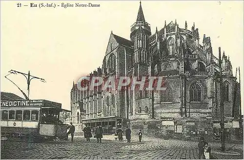 Moderne Karte 21 eu (s inf) eglise notre dame Tramway