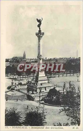 Cartes postales 23 bordeaux monument des girondins