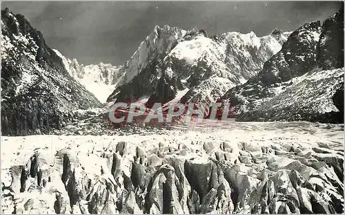 Cartes postales moderne 449 chamonix mont blanc les seracs les jorasses et l aiguille du tacul