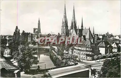 Cartes postales moderne Strassbourg l eglise protestante st paul et la cathedrale