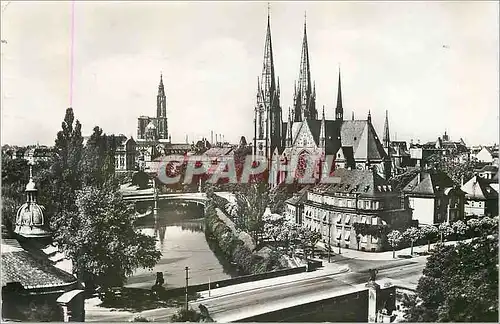 Moderne Karte Strassbourg l eglise protestante st paul et la cathedrale