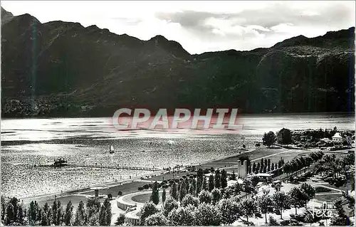 Cartes postales moderne 30 aix les bains plage municipale et dent du chat