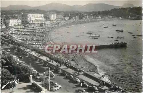 Cartes postales moderne 229 st jean de luz (b p) la place au fond la rhune et les trois couronnes