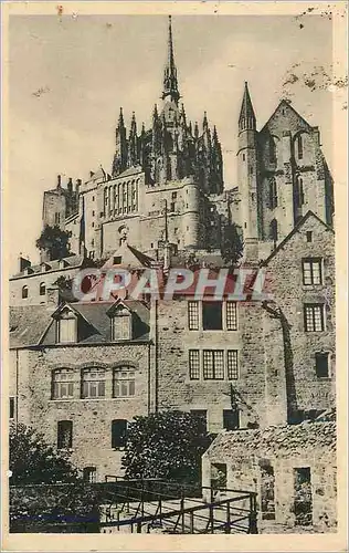 Cartes postales 3544 abbaye du mont st michel vue des remparts
