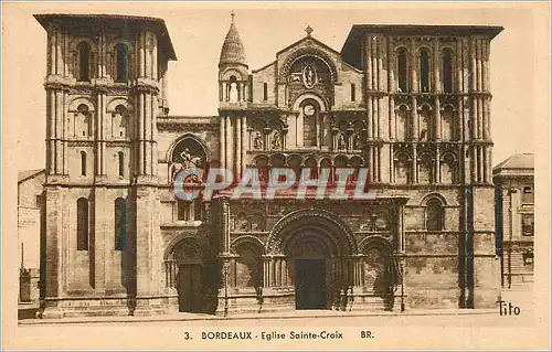 Cartes postales 3 bordeaux eglise sainte croix