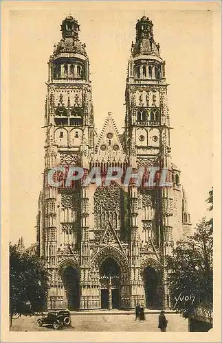 Cartes postales Tours (indre et loire) la cathedrale st gatien (facade)