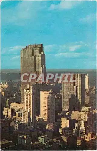 Cartes postales moderne Midtown skyline with rockefeller center buildings new york city
