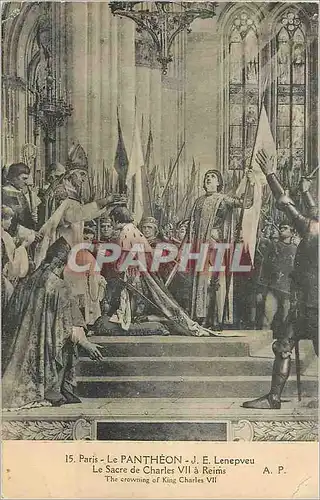 Ansichtskarte AK 15 paris le pantheon j e lenepveu le sacre de charles vii a reims