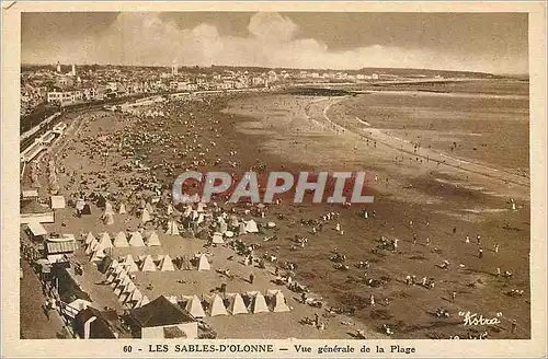 Cartes postales 60 les sables d olonne vue generale de la plage