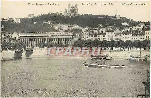 Ansichtskarte AK 25 lyon la saone le palais de justice et le coleau de fourviere Bateaux