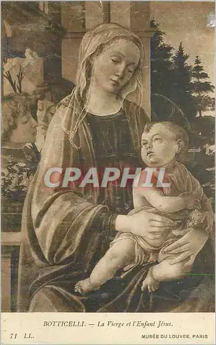 Cartes postales Botticelli la vierge et l enfant jesus musee de louvre paris