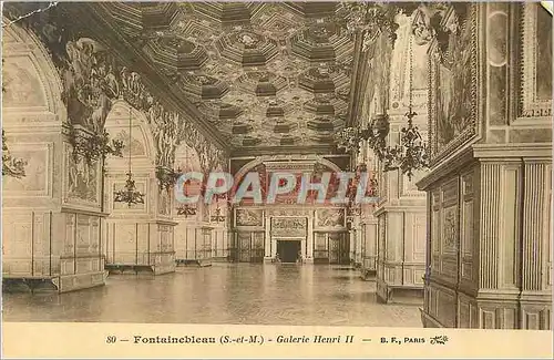 Cartes postales 80 fontainebleau(s et m) galerie henri ii