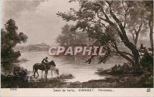 Cartes postales 3755 salon de paris a renault paysage