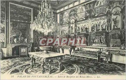 Cartes postales 54 palais de fontainebleau salon de reception des reines meres