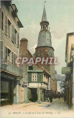 Cartes postales 41 dinan la rue et la tour de l horloge