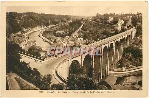 Cartes postales 2328 dinan le viaduc et vue generale de la coulee de la rane