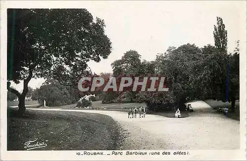 Moderne Karte 10 roubaix parc barbieux (une des allees)