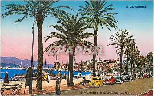 Cartes postales C 38 cannes la promenade de la croisette le suquet