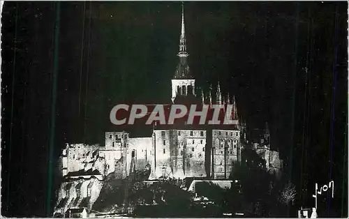 Cartes postales moderne Le mont saint michel (manche) l abbaye illumine